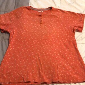 Duluth trading co. Orange floral shirt size large